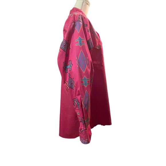 Vintage Wrangler Mens Native American inspired print Rodeo shirt “cowboy cut” - Picture 3 of 4